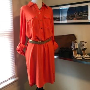 🔥Micheal Kors Shirt Dress In Mandarin🍊